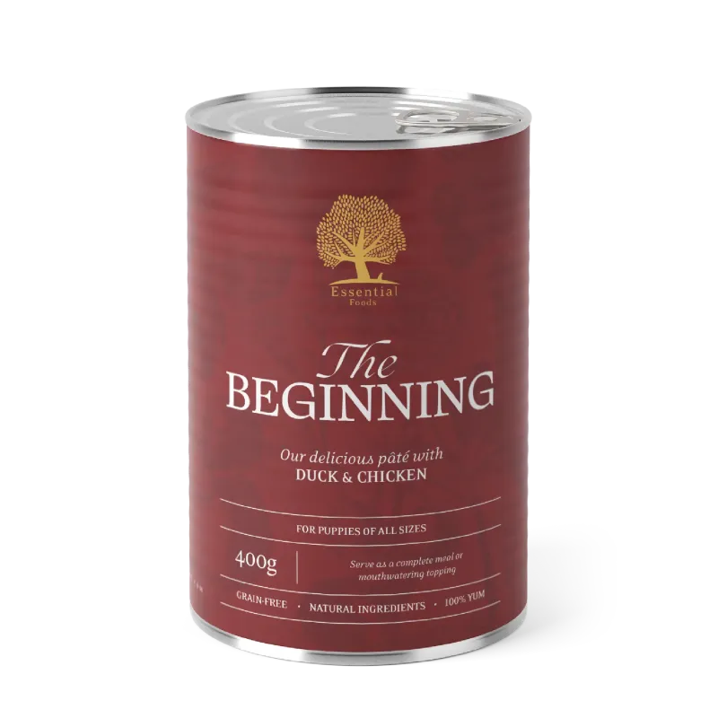 Pâtée BEGINNING LIVING 400g pour Chiots - Canard et Poulet Frais ESSENTIAL FOODS Pâtée BEGINNING LIVING 400g pour Chiots - Canard et Poulet Frais ESSENTIAL FOODS