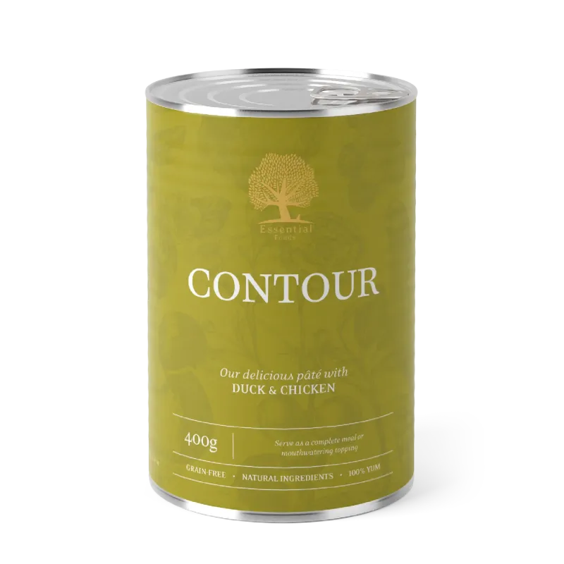 ESSENTIAL CONTOUR – Pâtée pour chiens adultes en surpoids – Canard et Poulet – 400g ESSENTIAL CONTOUR – Pâtée pour chiens adultes en surpoids – Canard et Poulet – 400g