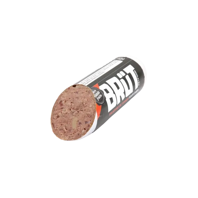 Saucisse au bœuf BRÜT Petfood – Aliment complet pour chien Saucisse au bœuf BRÜT Petfood – Aliment complet pour chien