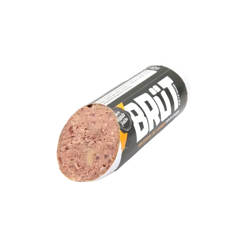Saucisse au poulet BRÜT Petfood – Aliment complet pour chien Saucisse au poulet BRÜT Petfood – Aliment complet pour chien