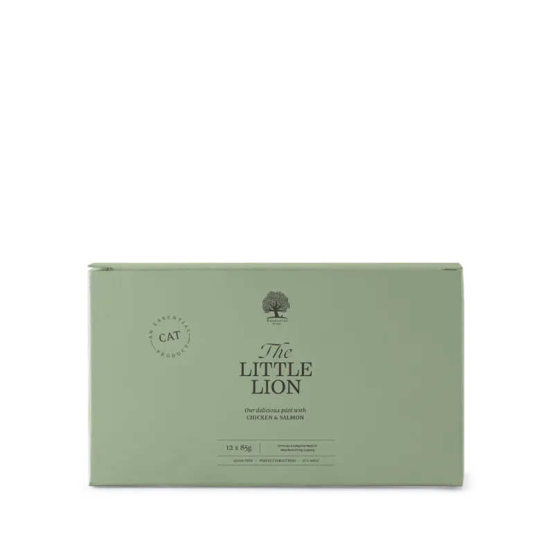 Lot de 12 Pâtées LITTLE LION 85g - Pour Chatons, Poulet & Saumon, Sans Céréales - ESSENTIAL FOODS