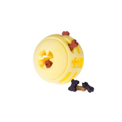 Jouet chien TPR balle jaune vanille 8cm