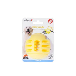 Jouet chien TPR balle jaune vanille 8cm