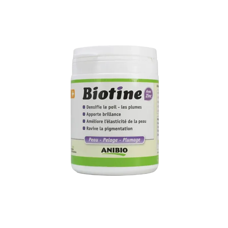 Biotine pour chien et chat ANIBIO BIOTINE EN POUDRE 140 G Biotine pour chien et chat ANIBIO BIOTINE EN POUDRE 140 G